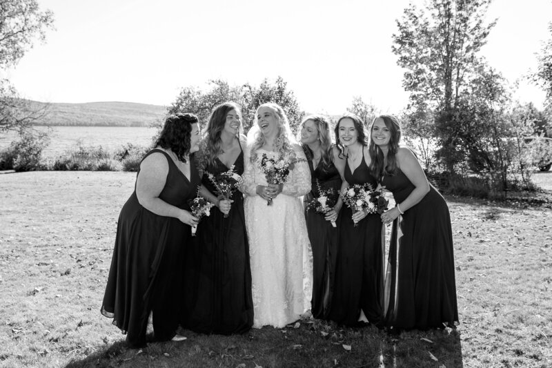 Bride and Bridesmaids together | Maine Wedding Photography