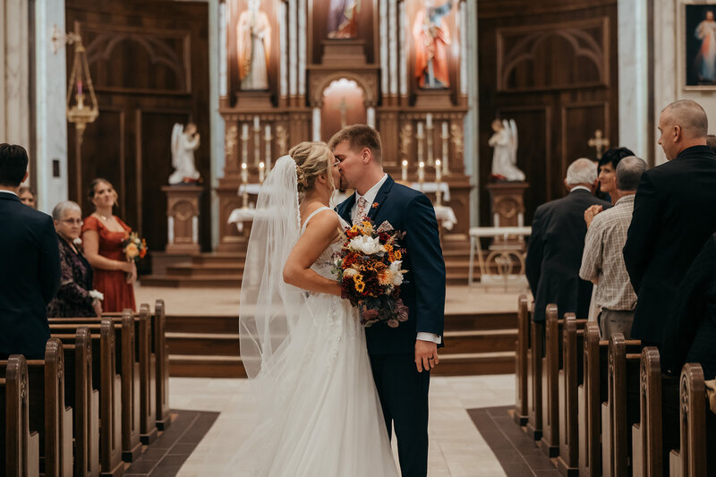 couple outside a church