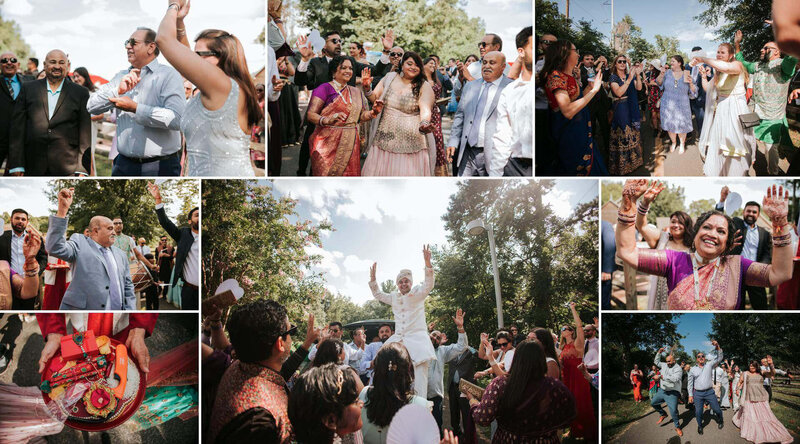 Friends and family celebrating at  Bartram's Garden in Philadelphia