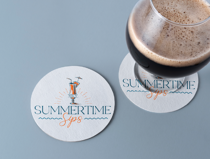 Summertime sips logo for Murray, Kentucky tourism design by Amanda Newman Design in Paducah, Kentucky