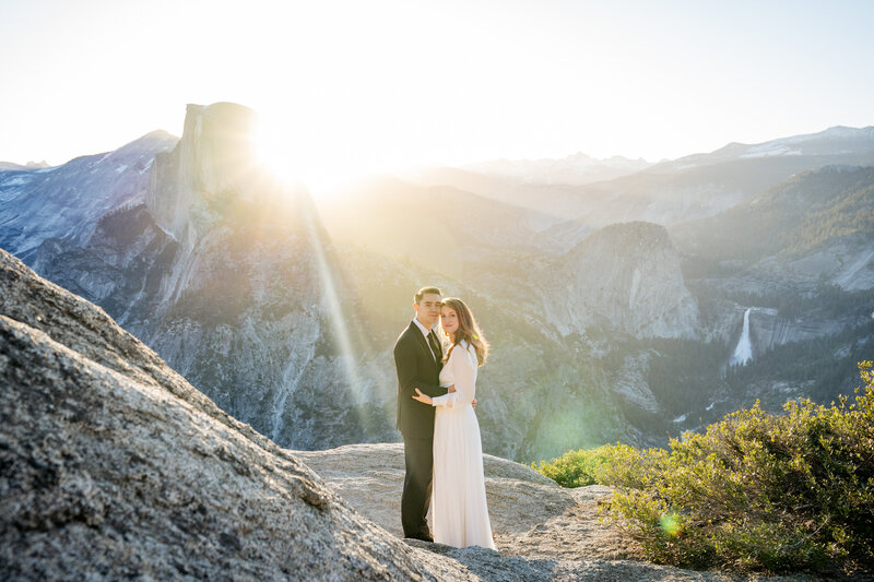 sunrise elopement at Glacier Point in Yosemite