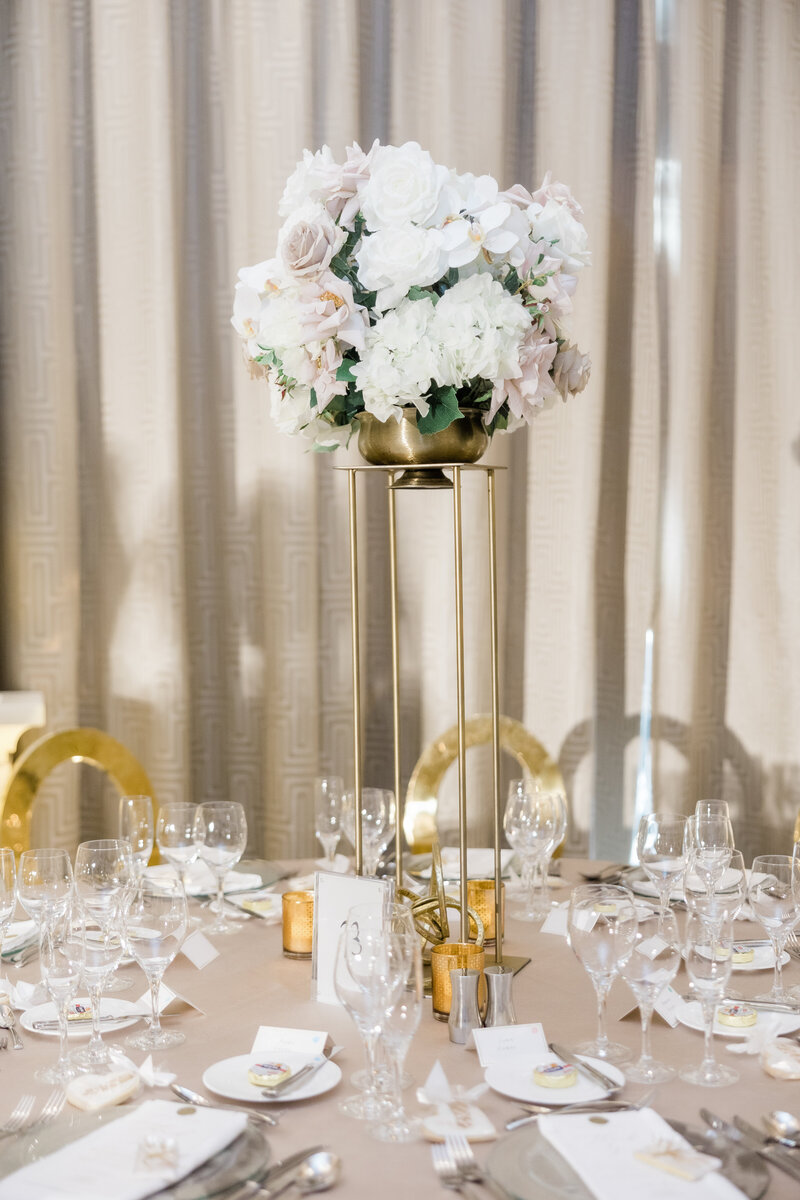 wedding reception room at a wedding at the four seasons Orlando by Florida wedding photographer.