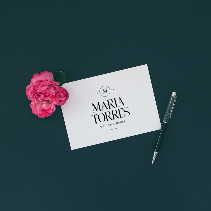 blog brand logo design on stationery