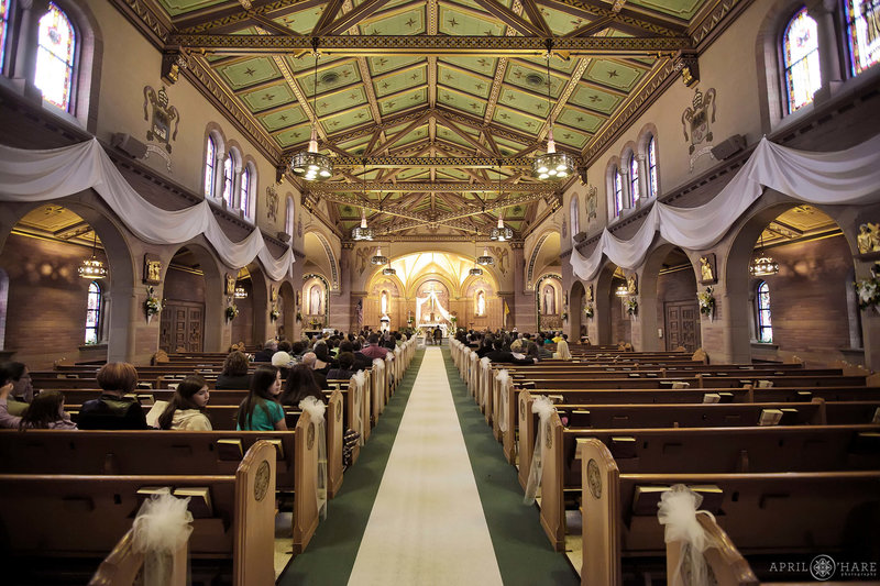 Saint-Catherine-of-Siena-Catholic-Church-inside-during-Wedding-Ceremony-in-Denver