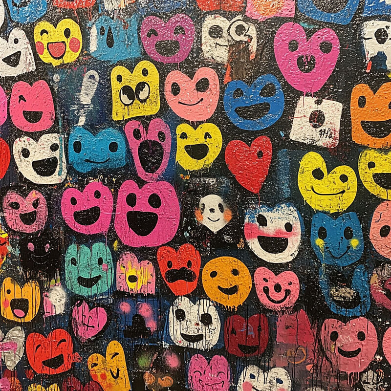 Module Six: It's Time to Shine - colourful street art of joyful expressions symbolising authentic self-expression
