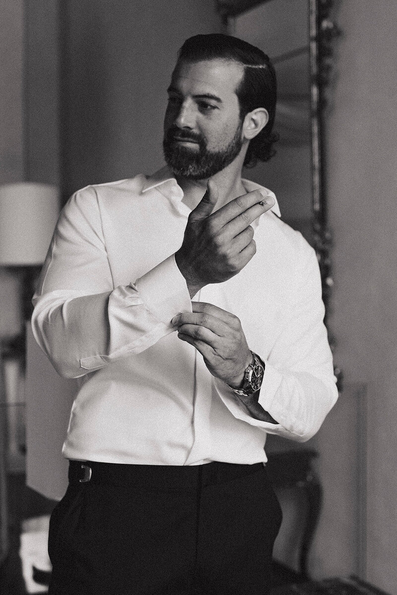 A groom having fun at his wedding
