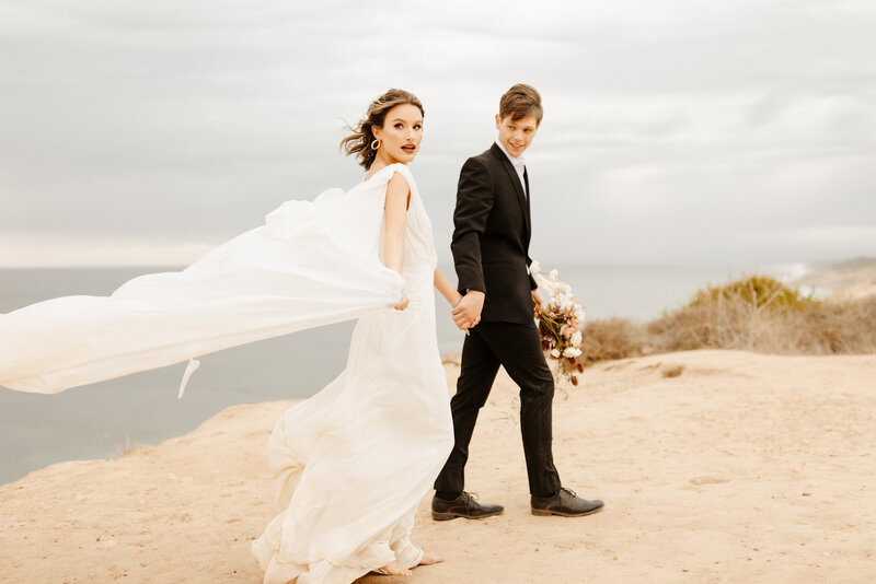 bride and groom at Los Angeles elopement