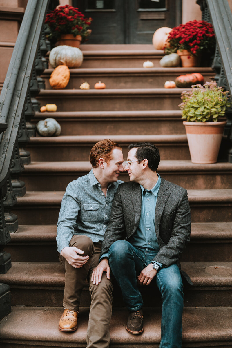 Gay engagement session in Park Slope Brooklyn'