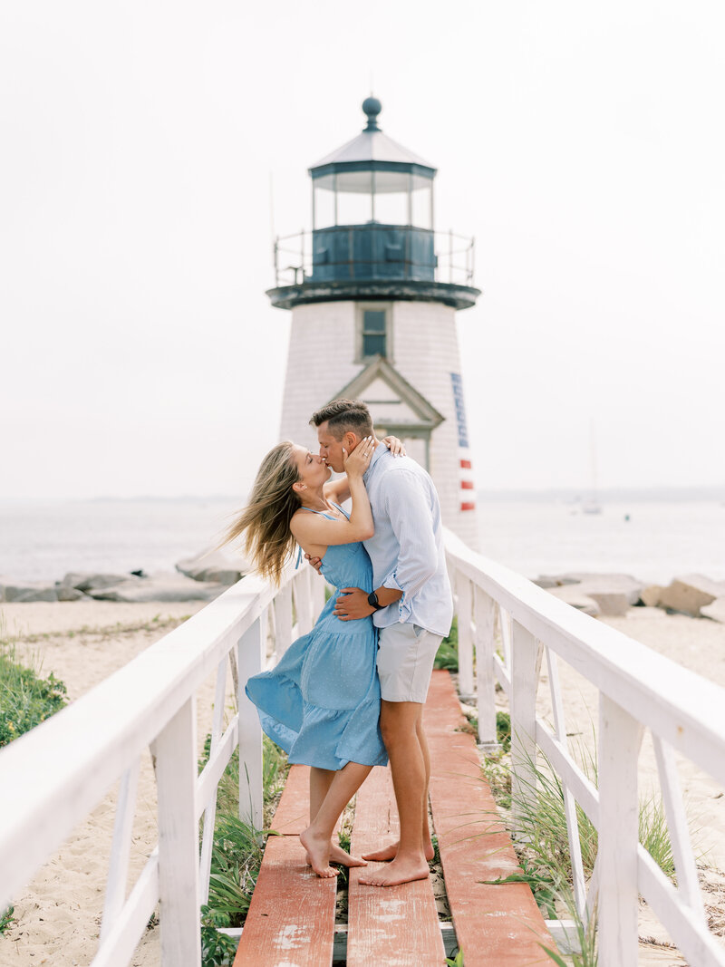 Nantucket Brant Point Lighthouse wedding proposal