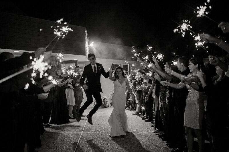 Wedding sparkler exit from Parkside Church in Mission, B.C