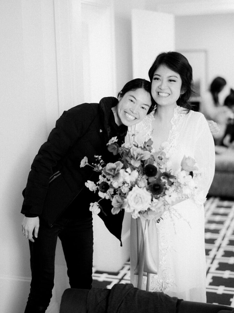 bay area luxury wedding florist with bride