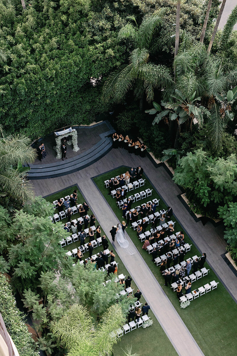 timeless wedding photography or ariel ceremony view
