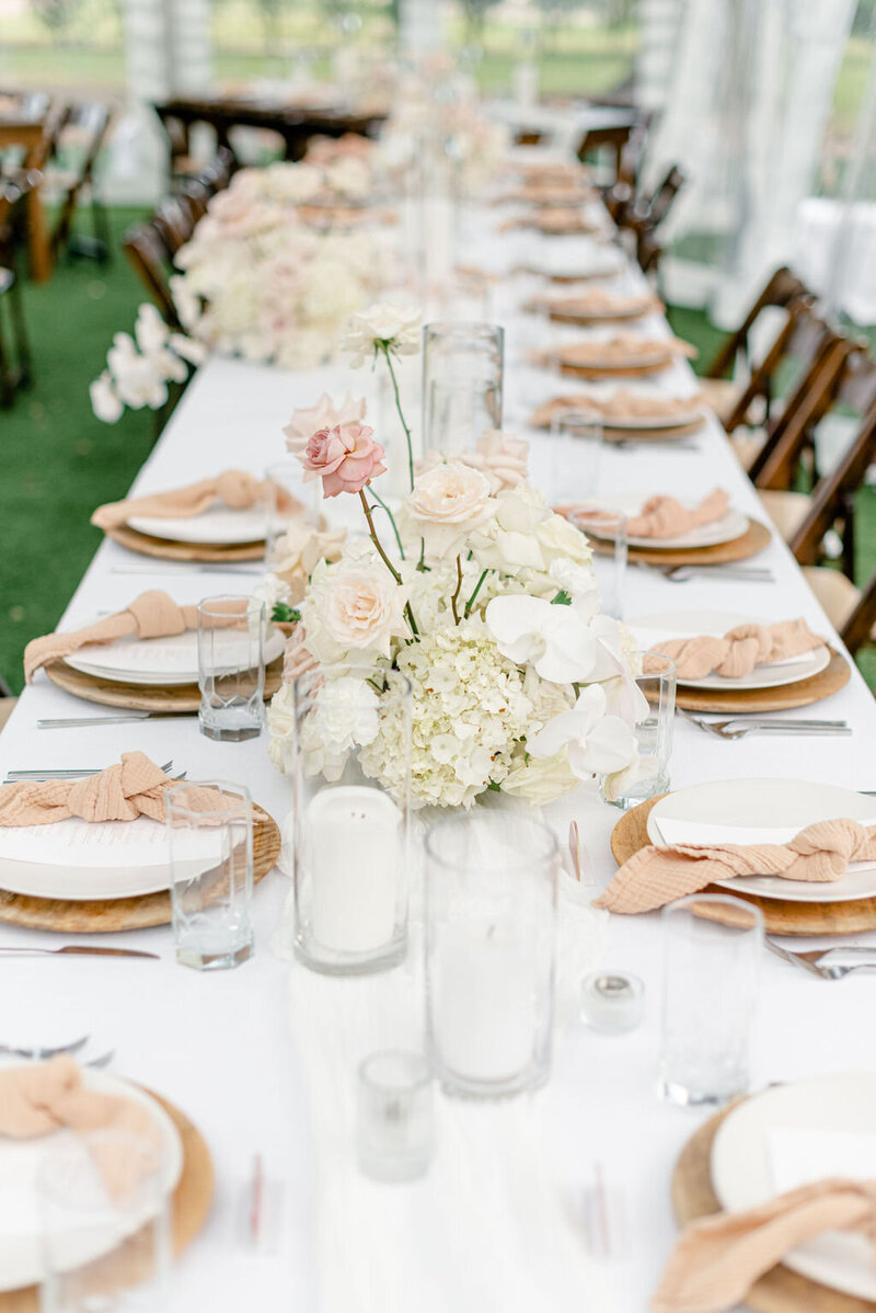 shot down table at reception at round rock wedding