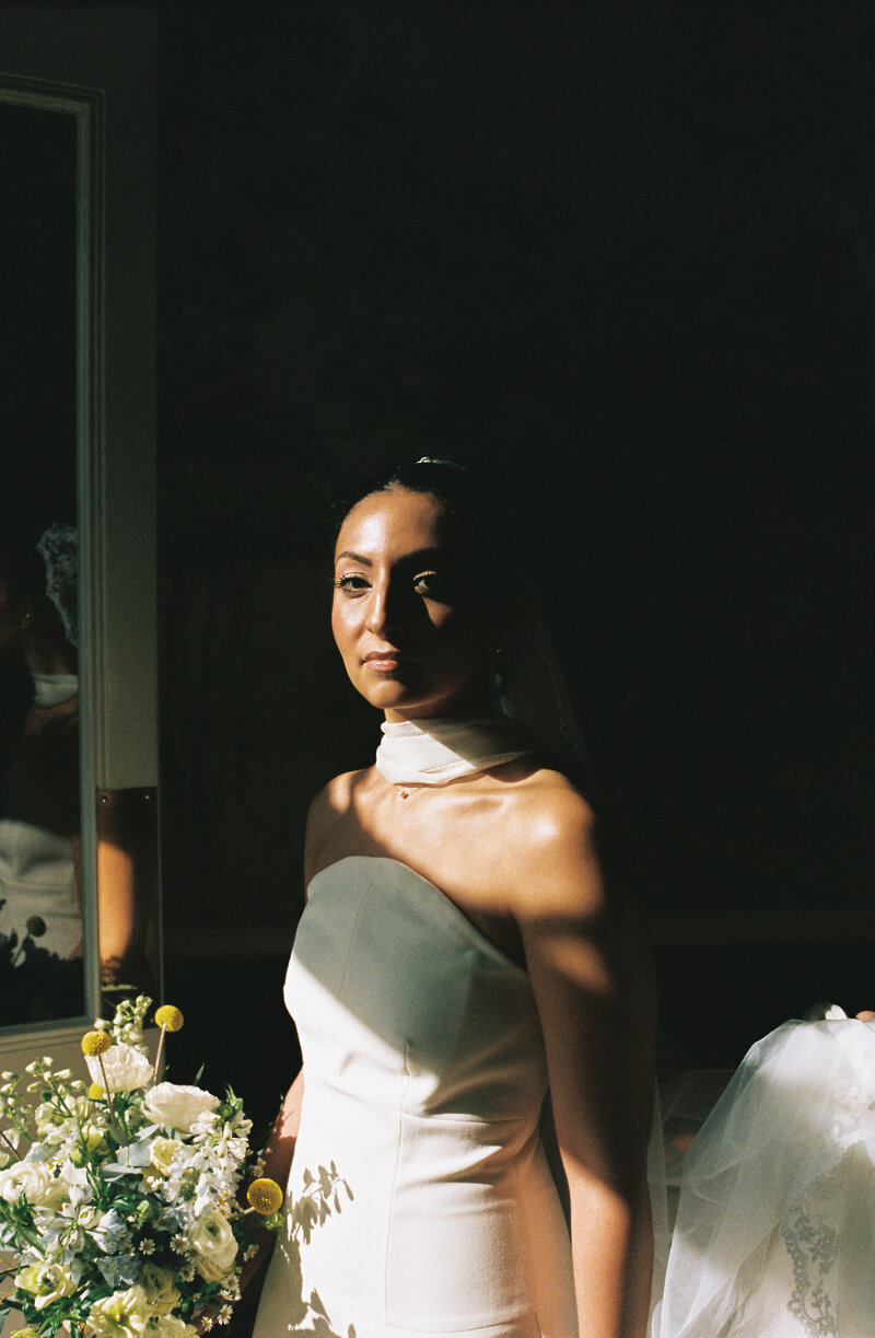 35mm bridal portrait at Bath micro wedding