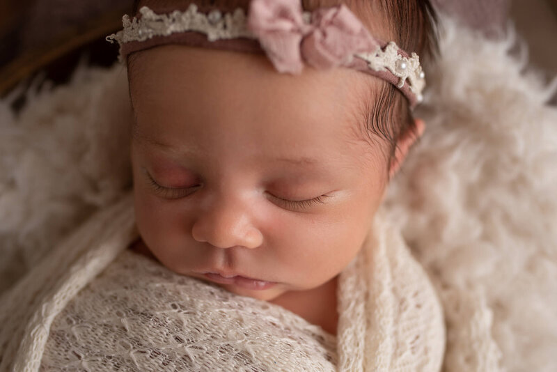 Appleton Wisconsin Newborn Photo baby face details in studio | Glory Be Photography by Tara Bos