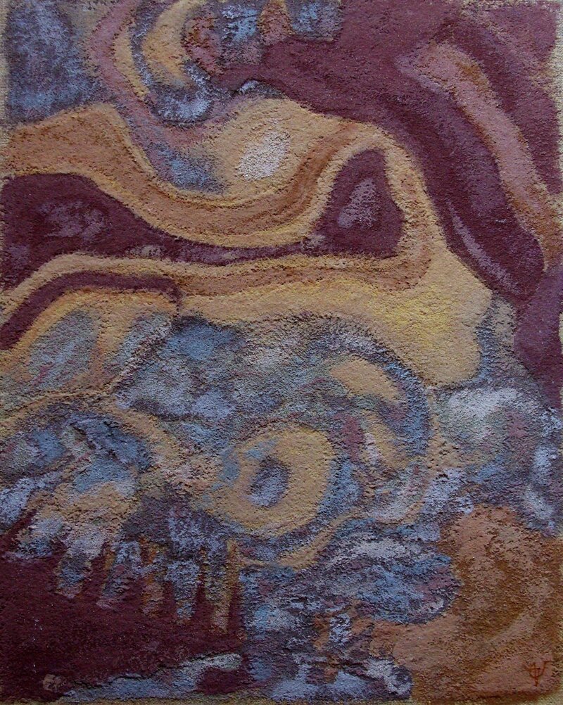 Tableau de Paul Tenèze issu de la collection Dialogue avec le minéral.Tableau n°7