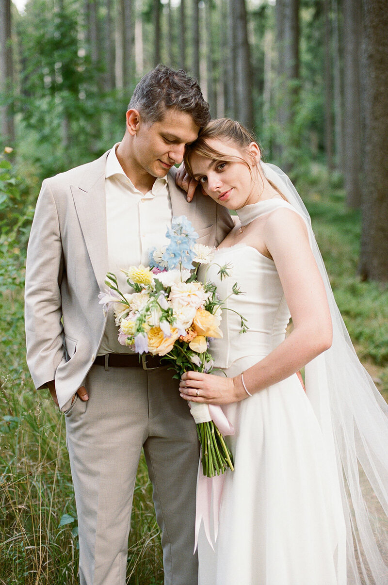 Discover the stunning film wedding of Czech actress Štěpánka Ligas and Matěj Ligas, photographed entirely on analog film. Experience timeless, authentic moments captured by a professional wedding photographer on film in the Czech Republic.
