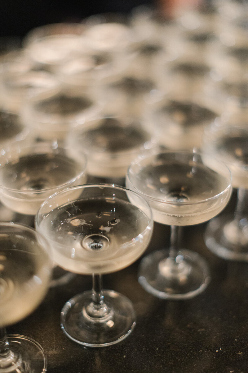 Wine glasses full of wine