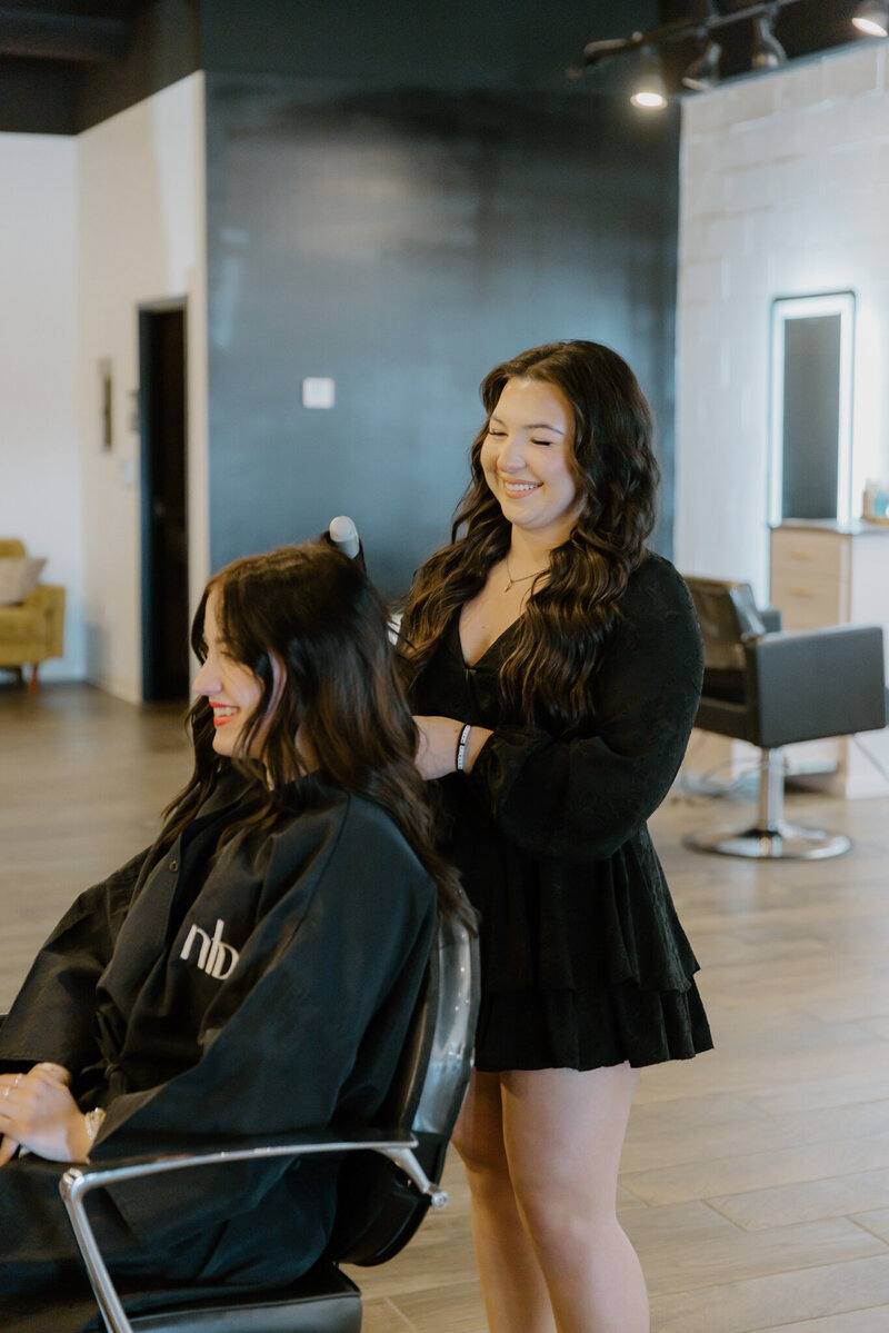 Time-saving salon service for root touch-up and color maintenance