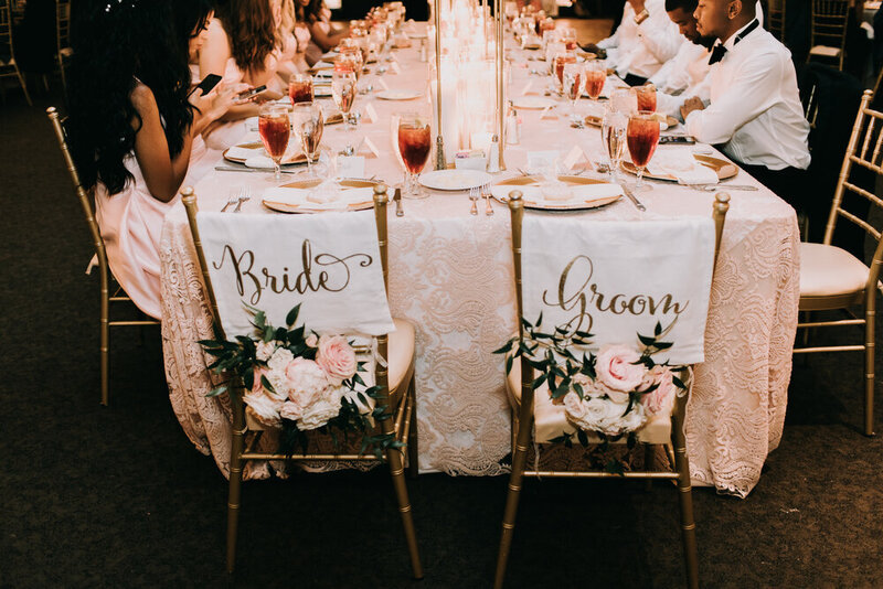 Swank Soiree Dallas Wedding Planner Mickala and Joe at Aristide Mckinney - bridal party table