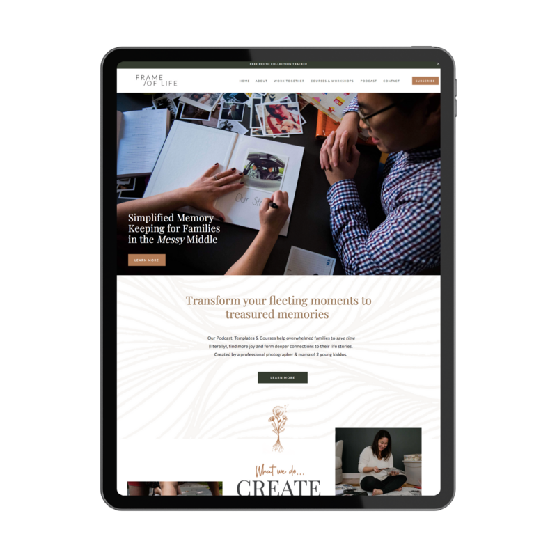 Frame of life website homepage design 1