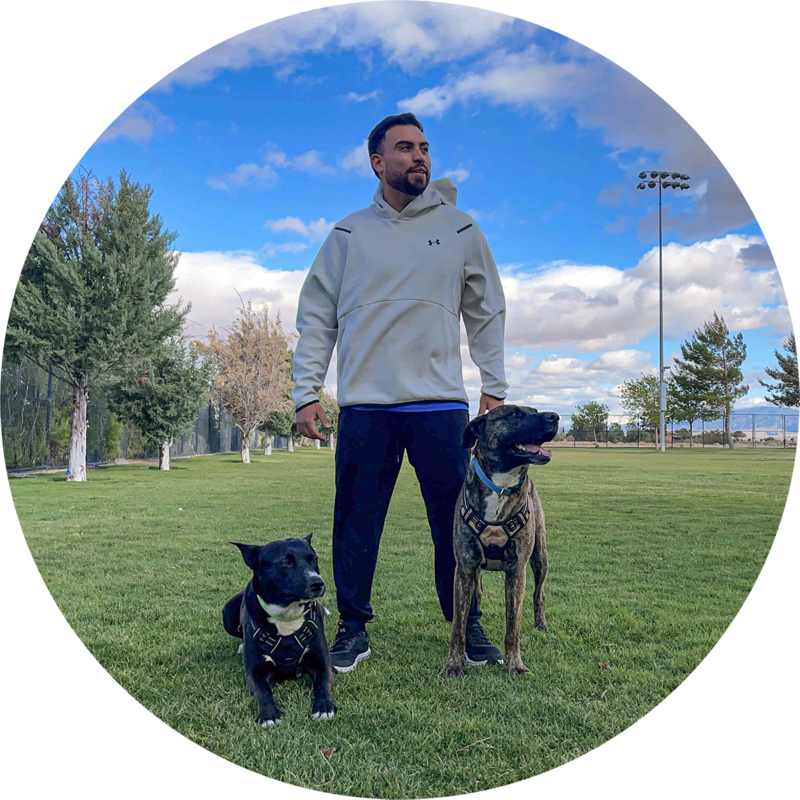 Adrian Esparza with dogs