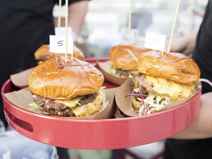 Food tasting - burger tray