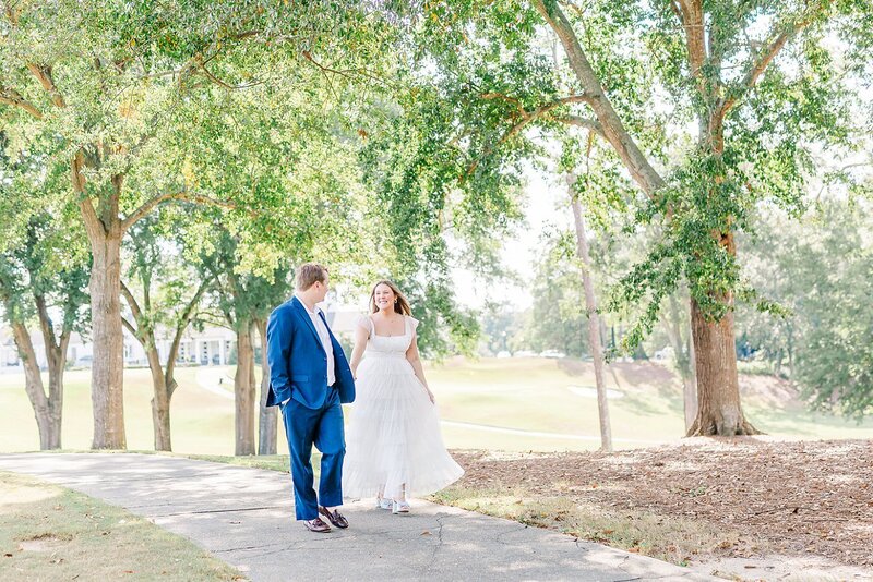 Walking Couple at Country Club of Columbus | Columbus, GA Wedding Photographer Amanda Horne