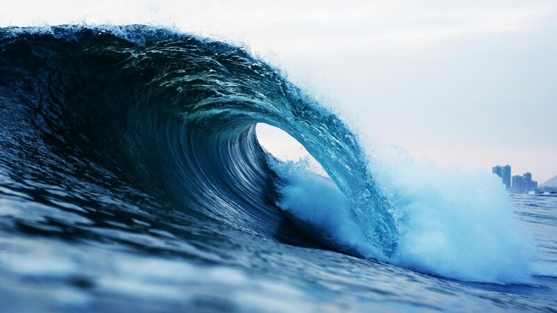 Image of a close up of a wave crashing
