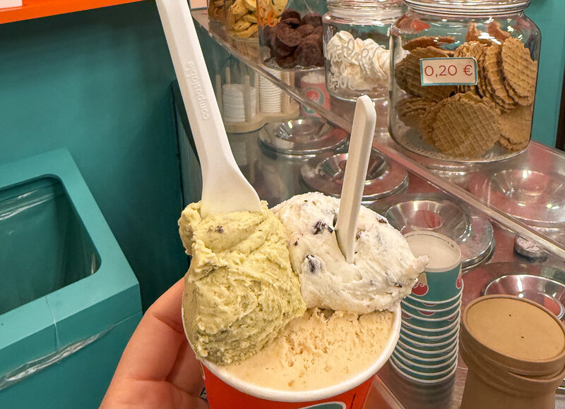 Gelato at Ele Gelati e Granite in Lucca, Italy