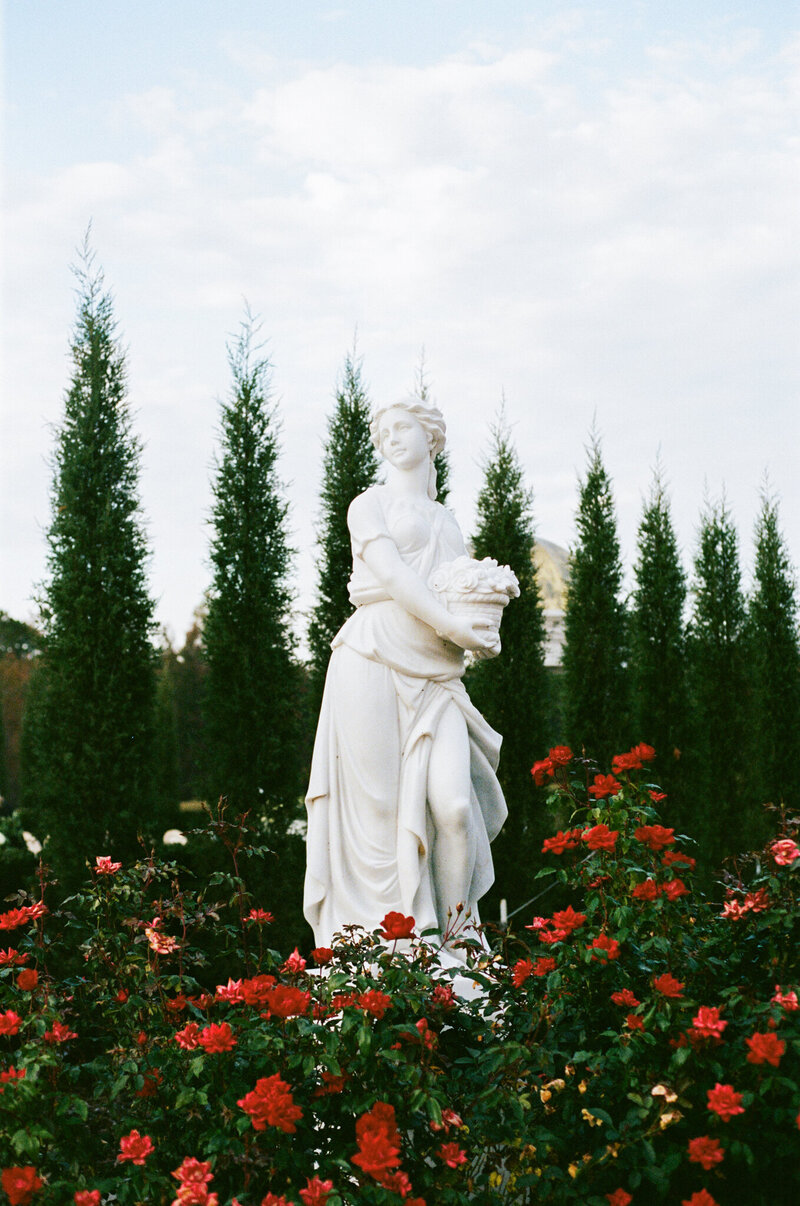 Statue on the grounds at blackberry ridge wedding venue