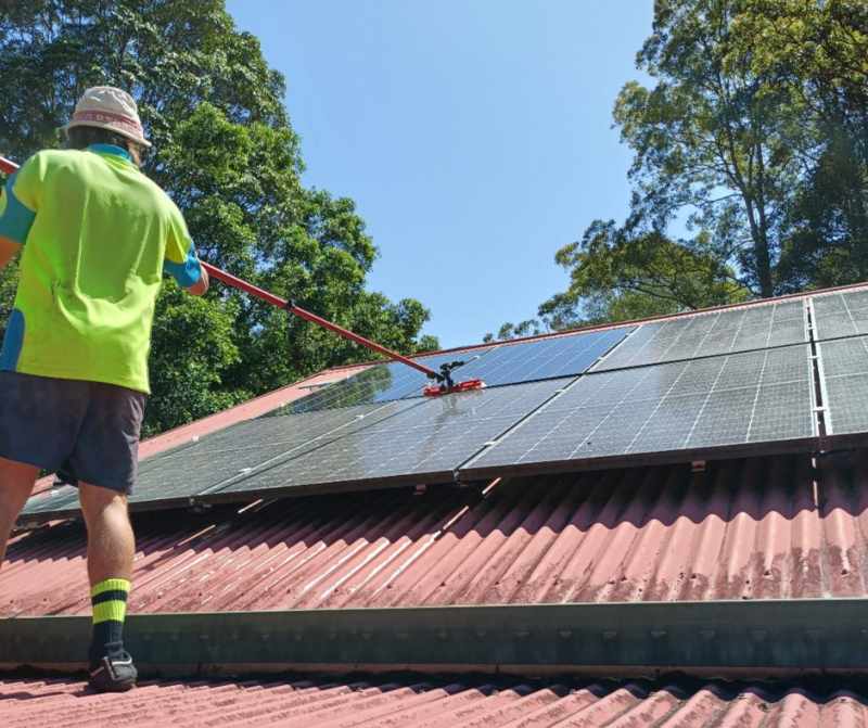 Clean your solar panels without checmicals Sunshine Coast