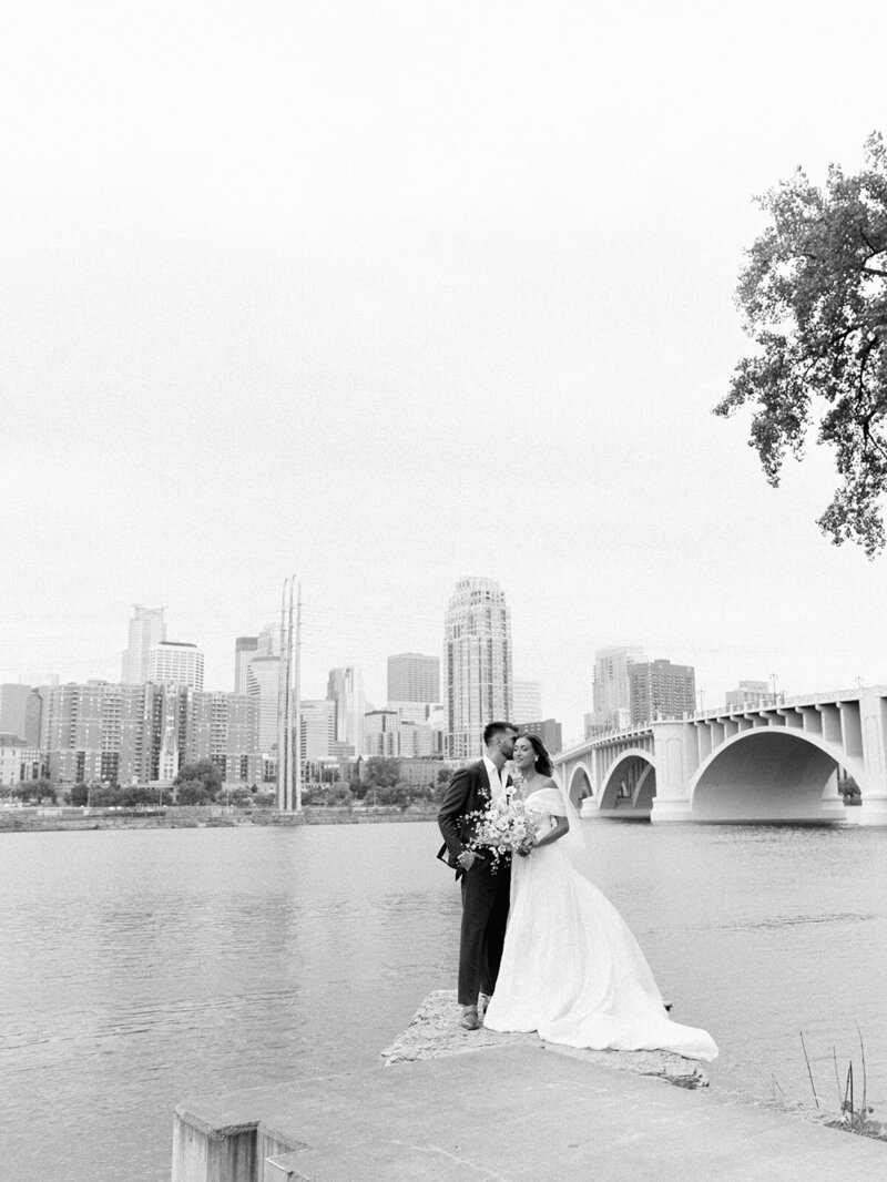 Minneapolis Bride and Groom Wedding Day at Machine Shop