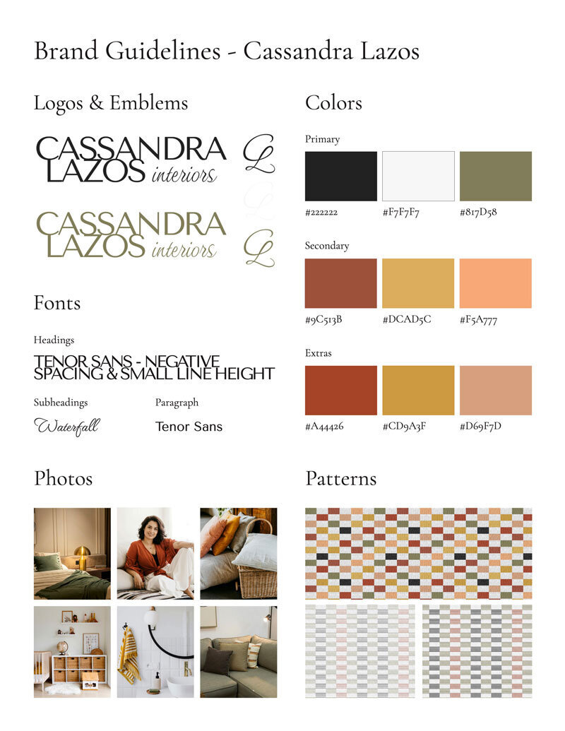 Cassandra Lazos Interiors Brand Guidelines PDF