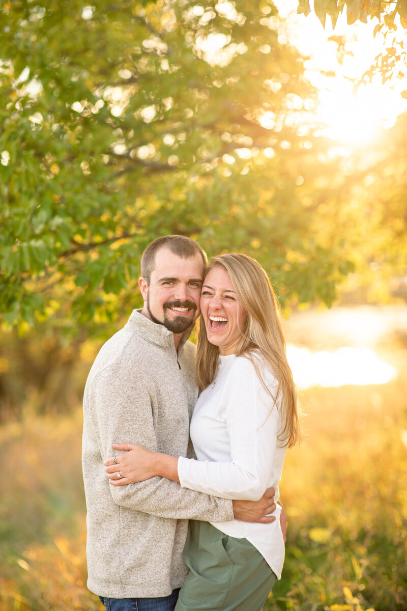 Engagement portrait session by Kuffel Photography at Token Creek Park in Deforest.