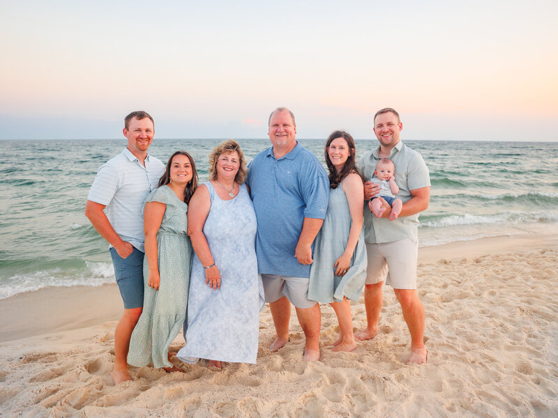 Vacation portrait for family enjoying the beach