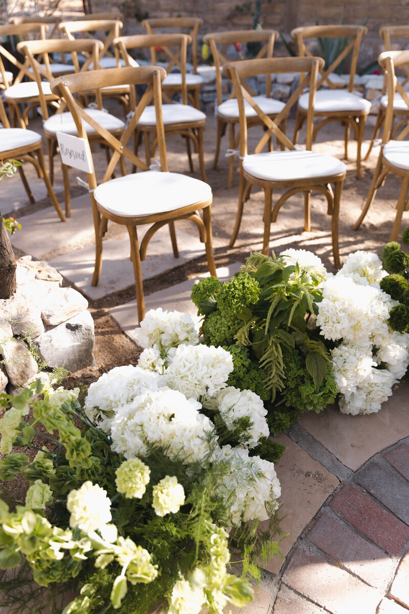 Ceremony flower arch with Satin & Slate during the partial planning process.
