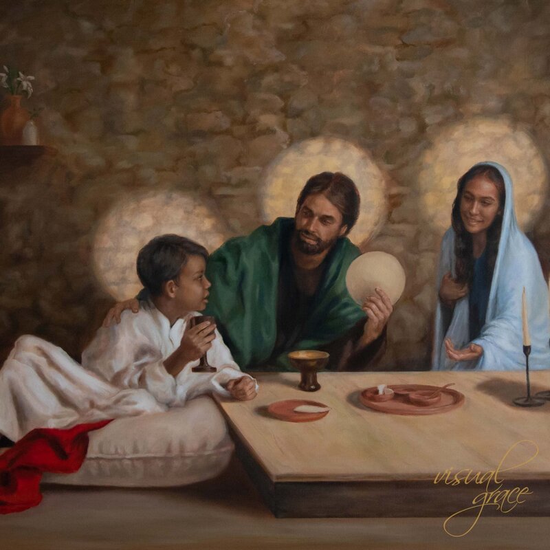 Holy Family Eating Dinner