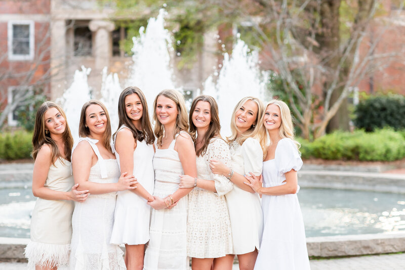 Athens Graduates in front of Fountain at UGA 