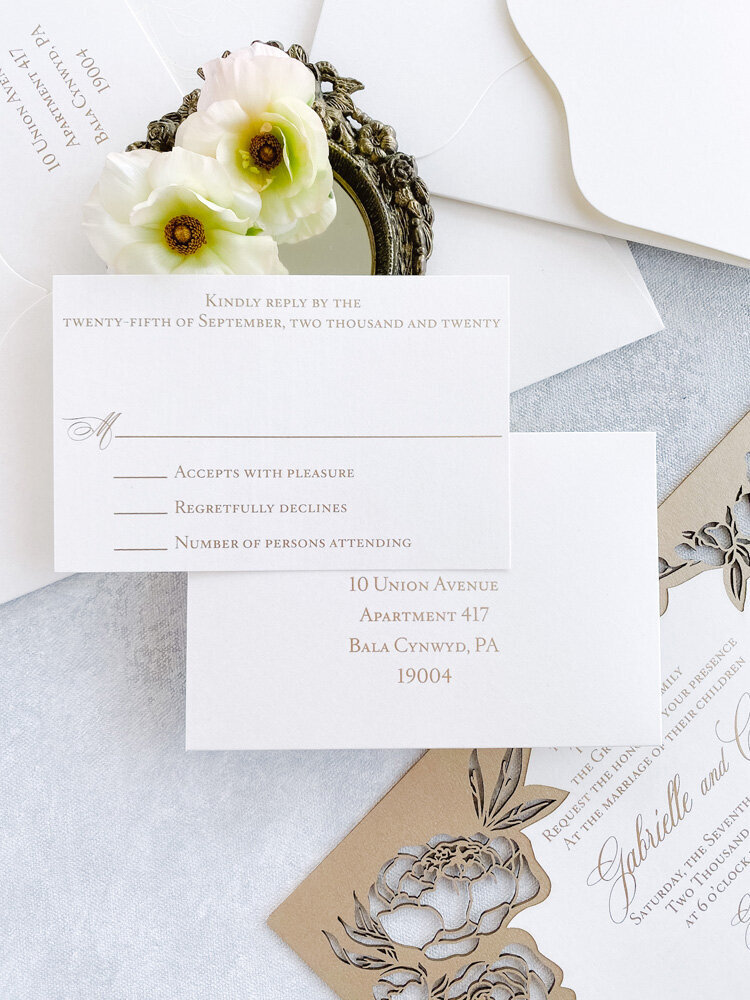 NYC laser cut wedding invitations