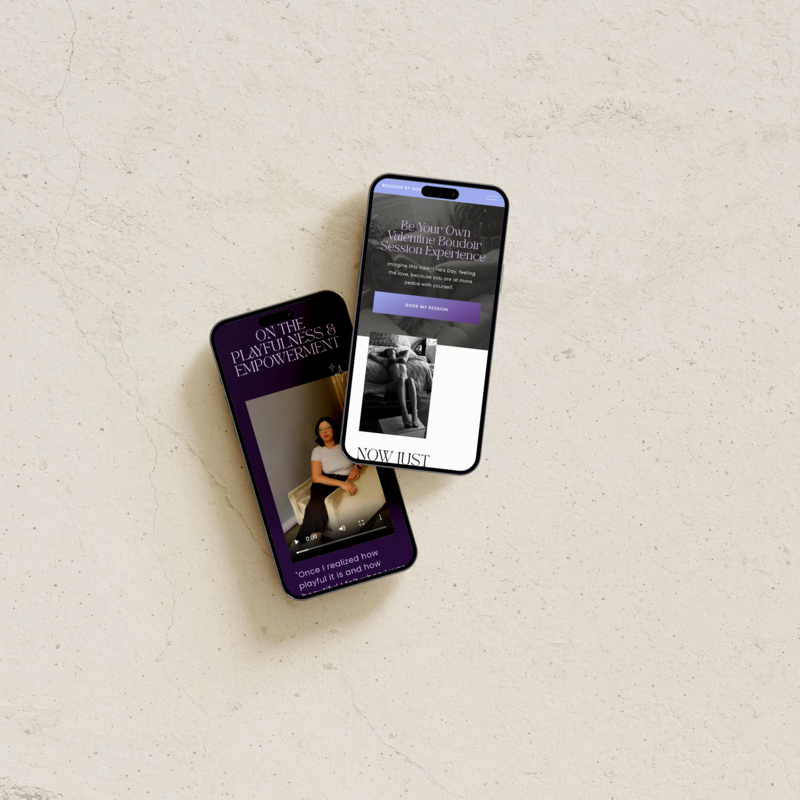 Boudoir by Nomi Mobile phone mockups - valentines day