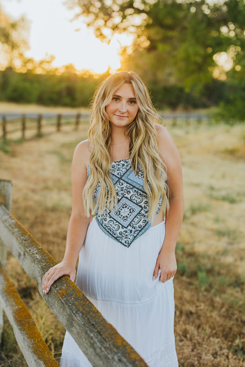 Senior portrait during golden hour by Tri Cities WA photographer