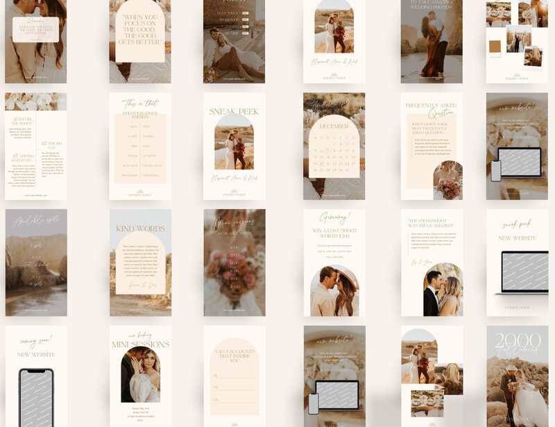 Boho Instagram story templates for photographer
