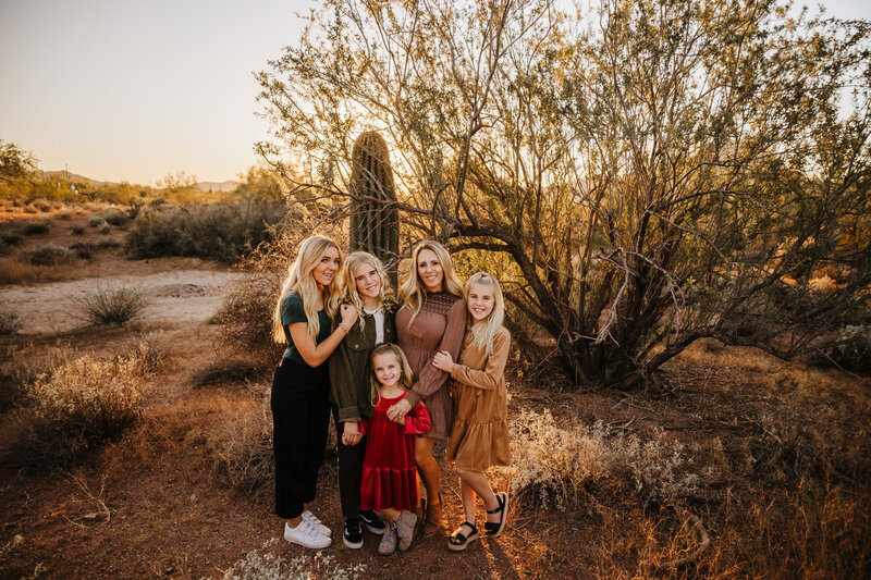 girl family portraits in the desert