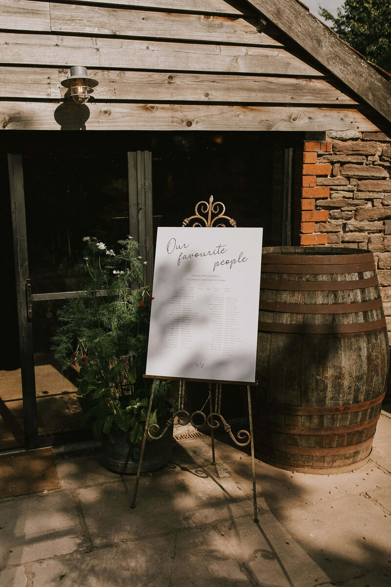 seating plan outside Dewsall Court