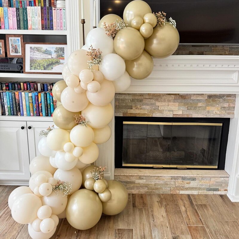 gold, white anniversary balloons Tampa
