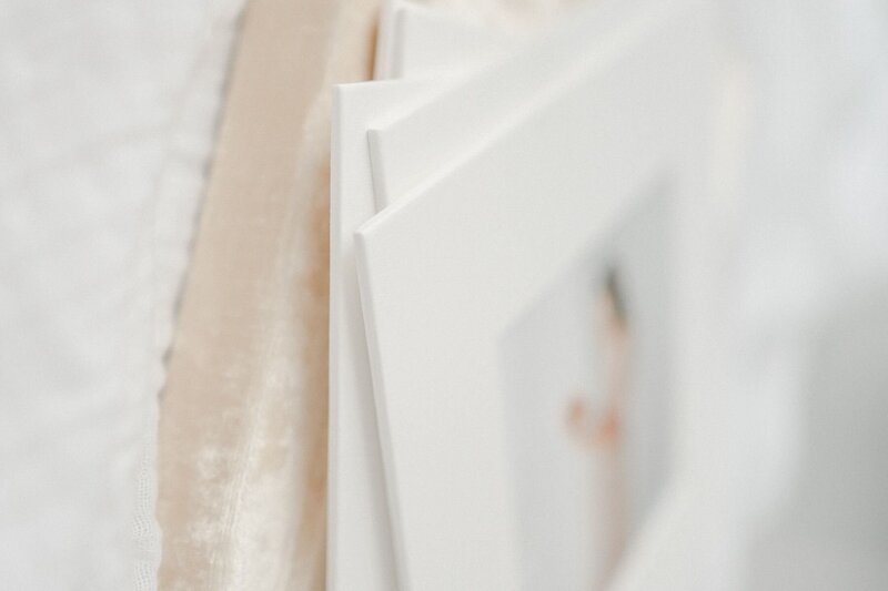 Blurry photo of matted prints