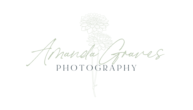 Amanda Graves Photography brand logo multicolored with flower accent