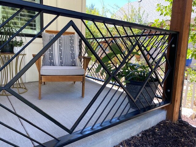 geometric custom steel railing