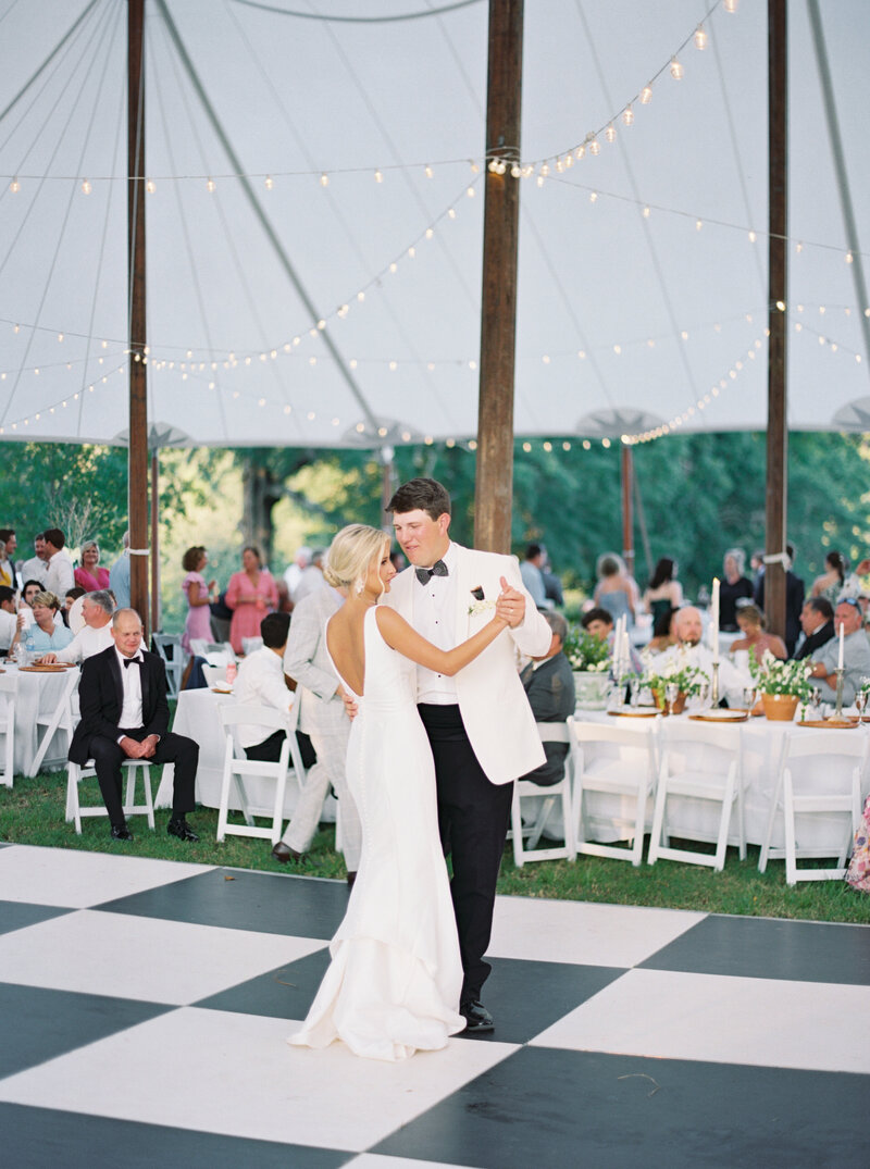 Sailcloth tent wedding